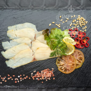 Pez mantequilla (Lepidocybium flavobrunneum) ahumado y cortado (Congelado)